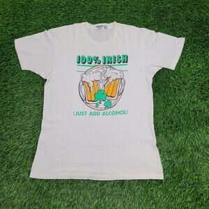 Vintage 1989 Irish Beer Humor Shirt Womens S/M 18x26 White